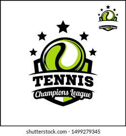 Tennis badge champions league logo vector