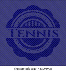 Tennis badge with jean texture