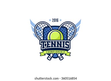 Tennis Badge Logo Design vector template. T-shirt Graphics
Sport Identity Logotype Illustration Label isolated on white Background.