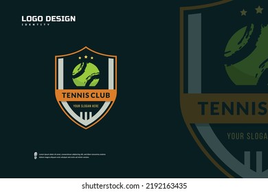 Tennis Badge Logo, Sport Team Identity. Tennis tournament design template, E-Sport badge vector illustration