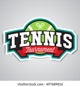 Tennis badge logo template,sport t-shirt graphics. Club emblem, college league logo, sport tournament, championchip design