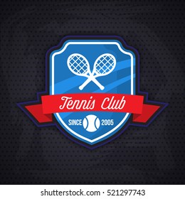 Tennis badge logo template,sport t-shirt graphics. Club emblem, college league logo, sport tournament, championchip design