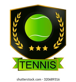 tennis badge racket vector