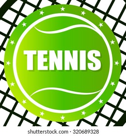 tennis badge racket vector