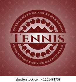 Tennis badge with red background