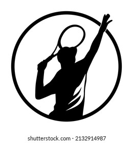 tennis badminton illustration silhouette icon design logo vector	