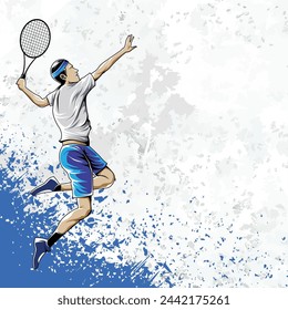 Tenis o bádminton Vector de fondo deportivo. Día Internacional del Deporte Ilustración vector. Diseño gráfico para la decoración de vales de regalo, banners y flyer