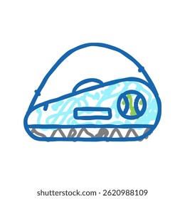 tennis bag doodle icon sketch vector. tennis bag sign. isolated symbol illustration
