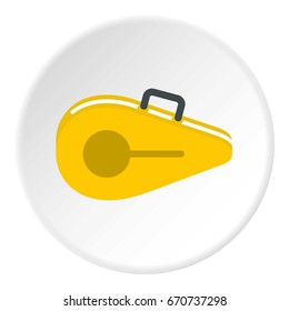 Tennis bag icon in flat circle isolated vector illustration for web