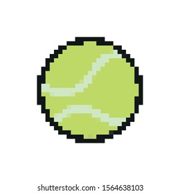 tennis ball 8 bits pixelated style icon vector illustration design