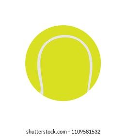 Tennis ball activity recreation vector. Training summer icon isolated sphere. Silhouette element club round illustration. Sport winner creative game design. Graphic green flat art symbol circle.