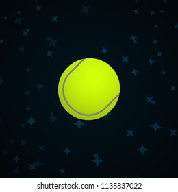 Tennis ball against the starry sky