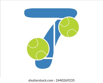 Tennis Ball Alphabet Number 7