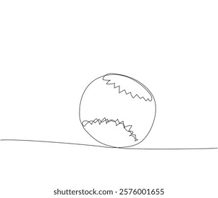 tennis ball, baseball ball, exercises, physical education lesson one line art. Continuous line drawing of knowledge, cognition, sports, fitness, gymnastics, school, education university