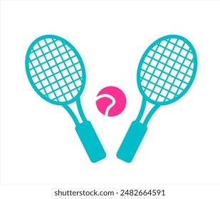 tennis ball and bat icon vector design. vector illustration. 