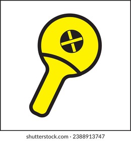 tennis ball bat illustration vector design with silhouette style and yellow color. suitable for logos, icons, posters, t-shirt designs, stickers, advertisements, companies, concepts, websites.