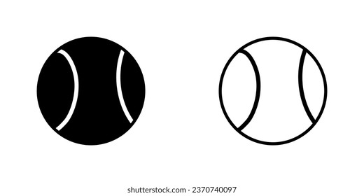Tennis ball black outline icon sports design template vector illustration