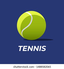 Tennis Ball in The Blue Background Vector