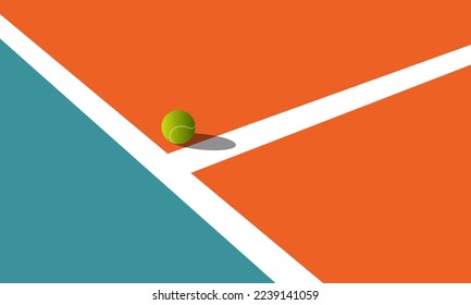 Tennis ball bouncing on court. Tennis Championship and Tournament