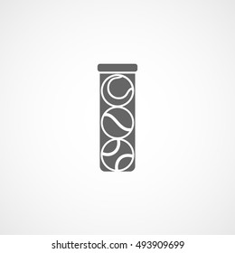 Tennis Ball Box Flat Icon On White Background