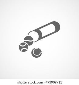 Tennis Ball Box Flat Icon On White Background