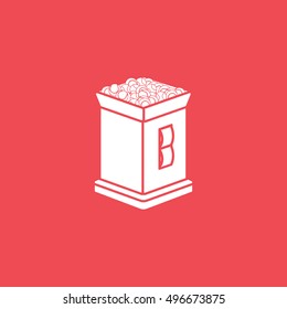 Tennis Ball Box Flat Icon On Red Background