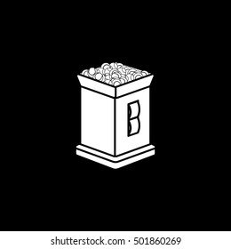 Tennis Ball Box Flat Icon On Black Background
