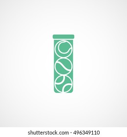 Tennis Ball Box Green Flat Icon On White Background