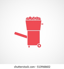 Tennis Ball Box Red Flat Icon On White Background