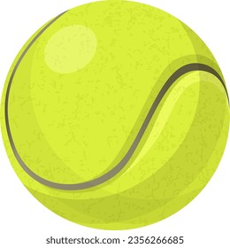 Tennis ball cartoon icon. Yellow soft sphere