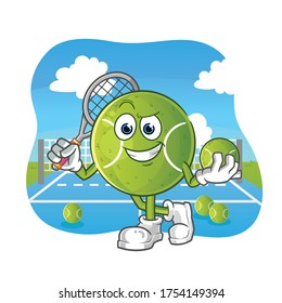 tennis ball cartoon. mascot vector illustration