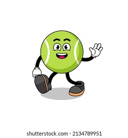 Tennis Ball Cartoon Walking , Character Design