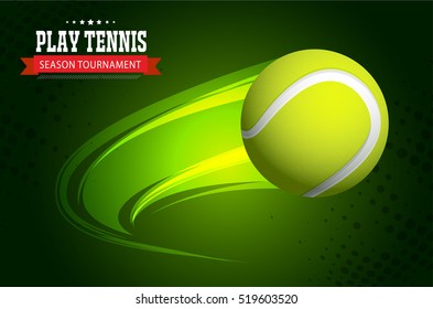 Tennis ball championship or tournament poster or label vector design. 