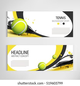 Tennis ball championship or tournament poster or label vector design. 