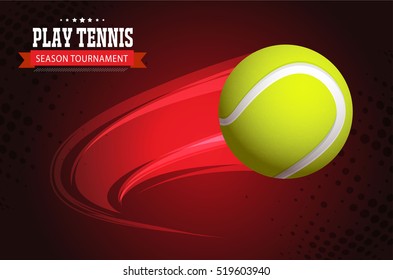 Tennis ball championship or tournament poster or label vector design. 