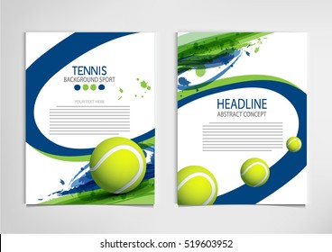 Tennis ball championship or tournament poster or label vector design. 