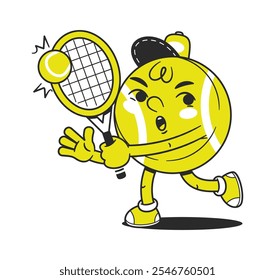 Tennis ball character playing game