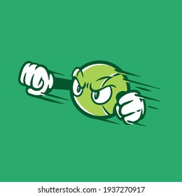 Tennis Ball Character Vector Cartoon