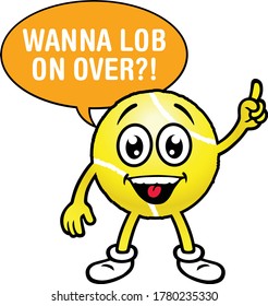 Tennis Ball Character. Vector Illustration.