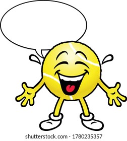 Tennis Ball Character. Vector Illustration.