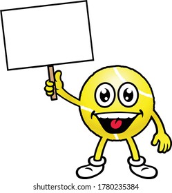 Tennis Ball Character. Vector Illustration.