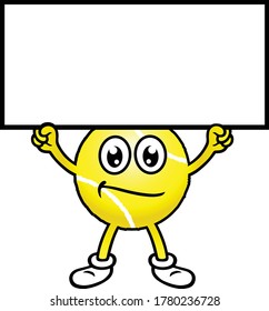 Tennis Ball Character. Vector Illustration.