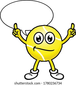 Tennis Ball Character. Vector Illustration.
