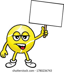 Tennis Ball Character. Vector Illustration.
