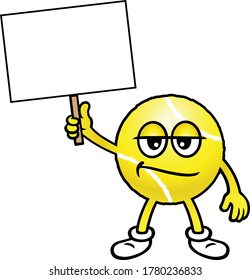 Tennis Ball Character. Vector Illustration.