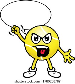 Tennis Ball Character. Vector Illustration.