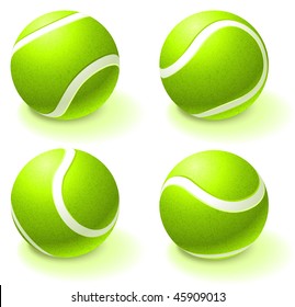 Tennis Ball Collection Original Vector Illustration