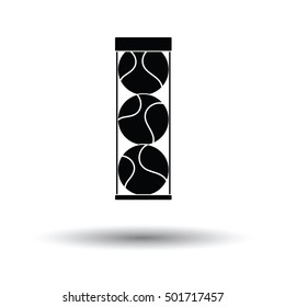 Tennis ball container icon. White background with shadow design. Vector illustration.