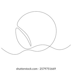 Tennis ball continuous line. Continuous one line drawing tennis ball. Sport concept. Single line drawing