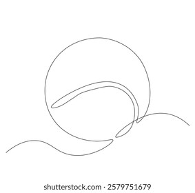 Tennis ball continuous line. Continuous one line drawing tennis ball. Sport concept. Single line drawing